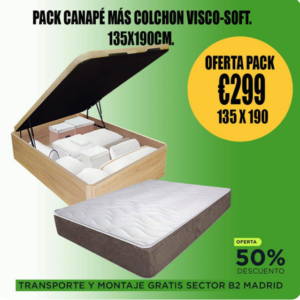 Pack Canapé Matrimonial 135x190 cm